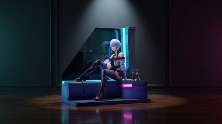 壽屋《電馭叛客:邊緣行者》露西 1/7 情景模型:LED 點亮夜城房間,雙窗景可換的 premium 逸品