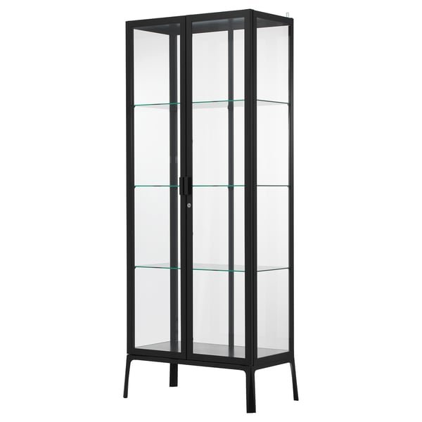 IKEA MILSBO 碳黑色玻璃門櫃